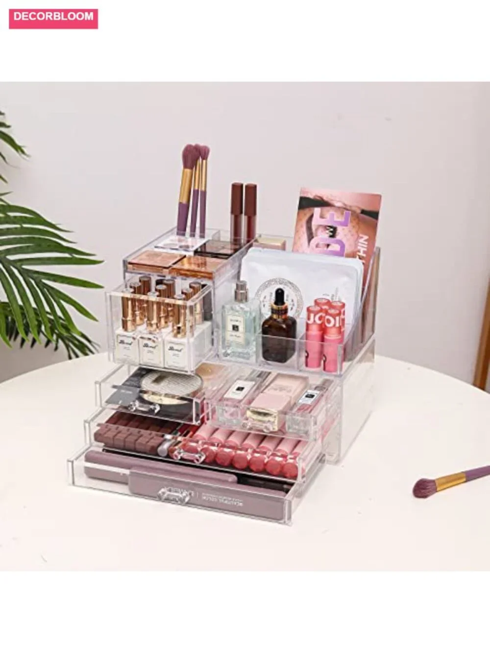Clear Acrylic 5-Drawer Makeup Organizer Vanity Storage Stackable